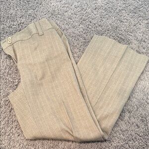 AB Studio Women's Tan Pinstripe Trousers